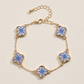 Colorful Shell Charm Bracelet with Gold Detailing: Blue/White / One / 5SB21068