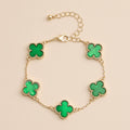 Colorful Shell Charm Bracelet with Gold Detailing: Green / One / 5SB21068